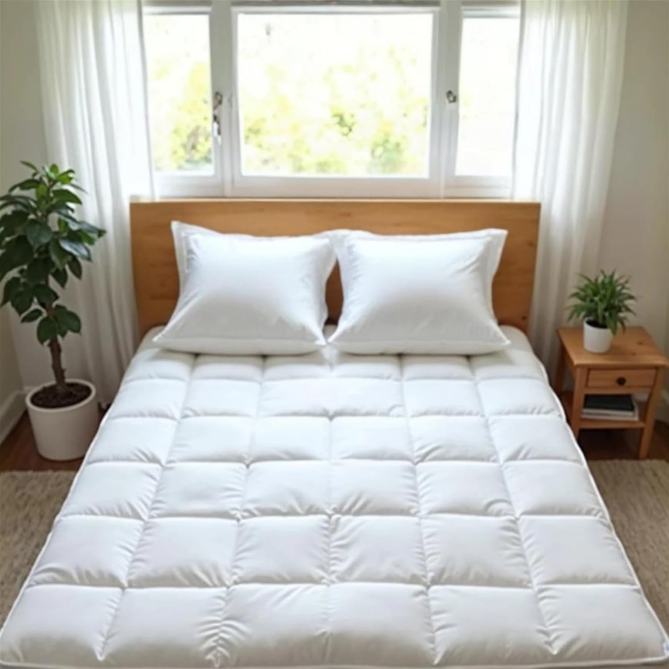 ROYAL COMFORT Mattress Topper Underlay 1800GSM Duck Feather and Down Breath