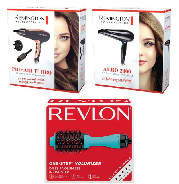3 x Assorted Hair Dryers/Brush Including REVLON One-Step Volumiser Blowout