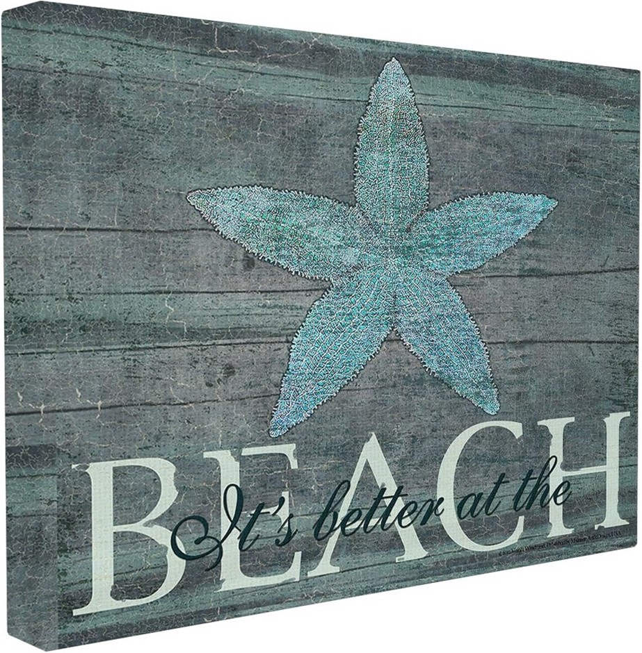 STUPELL INDUSTRIES It's Better At The Beach Starfish Canvas Wall Art, 24 x
