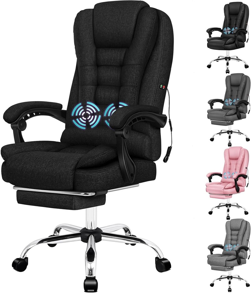 ALFORDSON Executive Office Chair High Back Massage with Footrest. NB: Condi