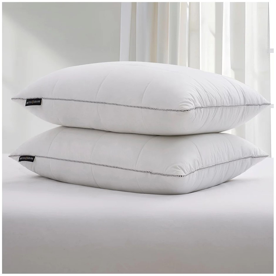 HOTEL GRAND 2pk All Feather Pillow. NB: not in original packaging, minor du