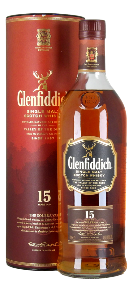 Glenfiddich 15 year old Solera Vat Single Malt Scotch (1x 1L)