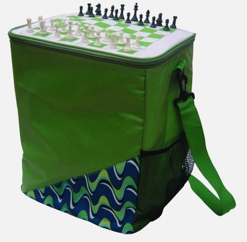 Insulated Picnic Cooler Bag Chess Board Top 30x30x38cm, XL