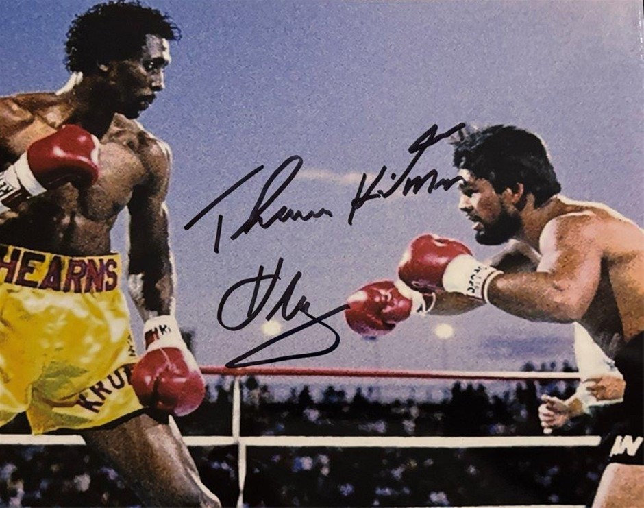 THOMAS HITMAN HEARNS SIGNED BOXING PHOTO