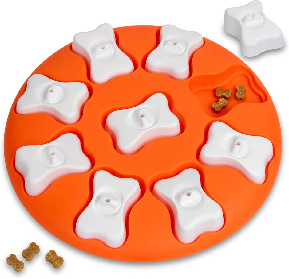PAIR OF DOG FEEDING BOWLS/PUZZLES; 1 x Nina Ottosson by Outward Hound Dog S
