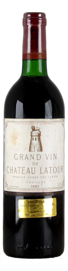 Chateau Latour Grand Vin Red Bordeaux Blend 1983 (1x 750mL) France 5* Prov