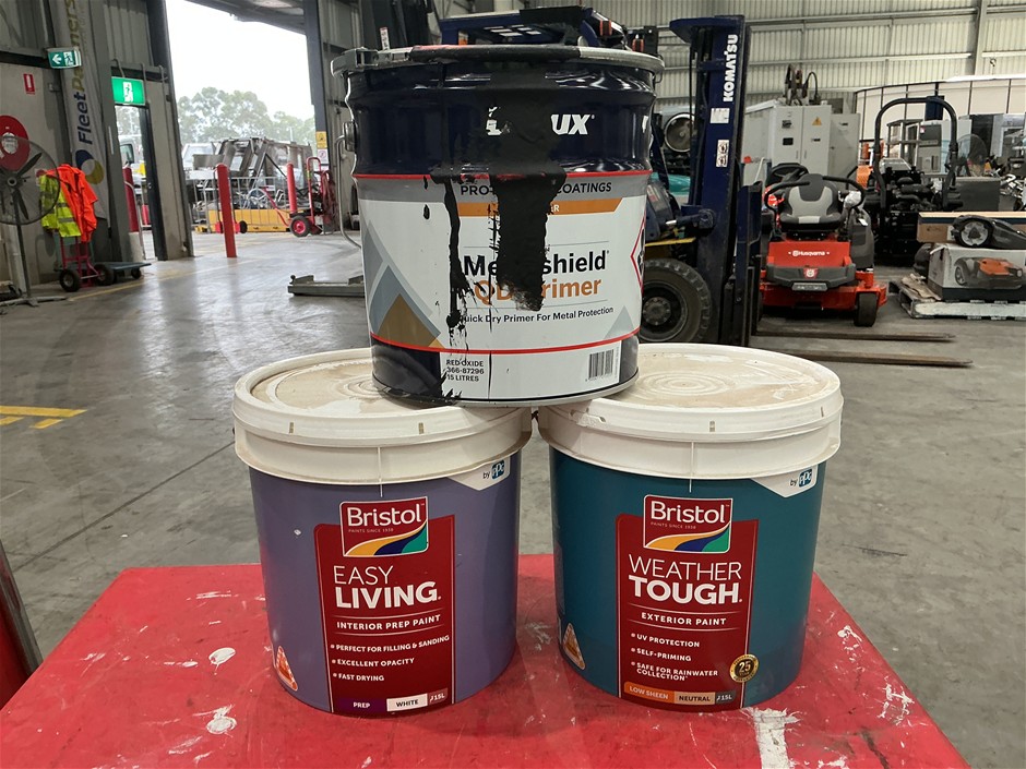 3 x Assorted 15Lt Tins of Paint