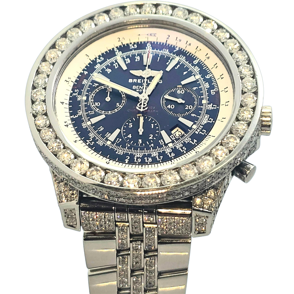 Breitling For Bentley Motors Chronograph CUSTOM Diamond Set 50MM BEZEL WxO