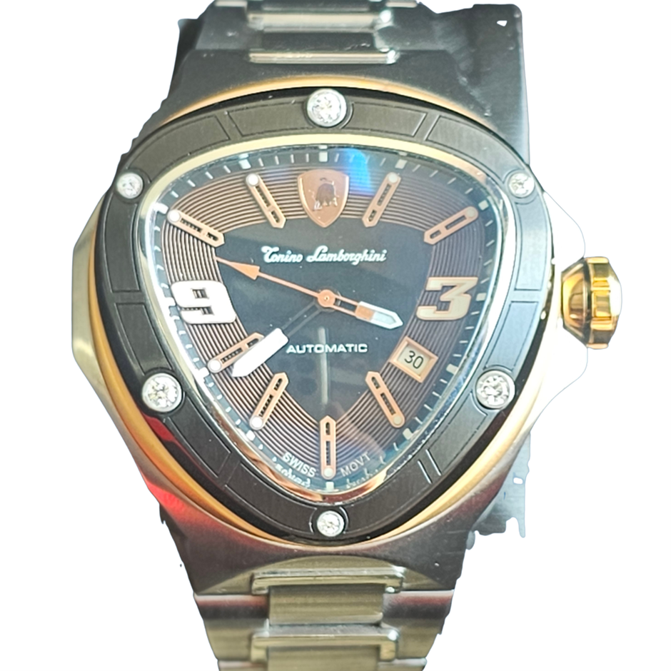 TONINO LAMBORGHINI ROSE GOLD CL888 44MM STAINLESS STEEL CL888 WXO & COA