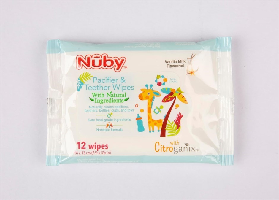 144x Nuby Citroganix Pacifier Wipes 12PK. RRP $500 Buyers Note - Discount