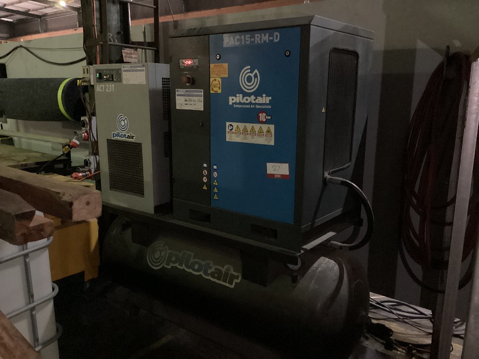 <p>Pilotair PAC15-RM-D Rotary Screw Compressor</p>