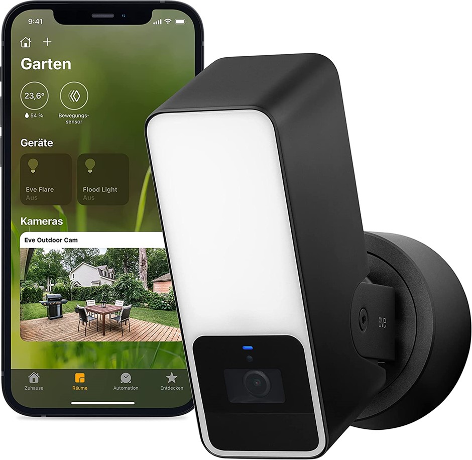 EVE Outdoor Cam - Secure floodlight Camera, Maximum Security & Privacy (Hom