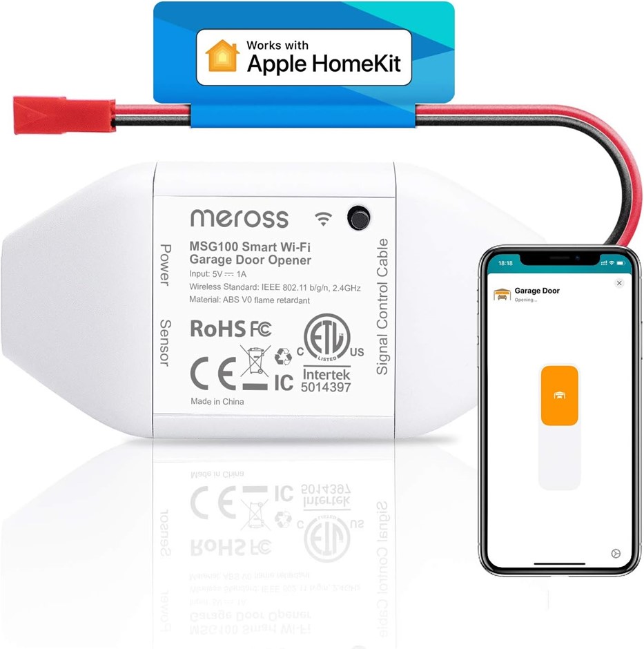 MEROSS Smart Garage Door Opener Works with Apple HomeKit, Siri, Alexa, Goog