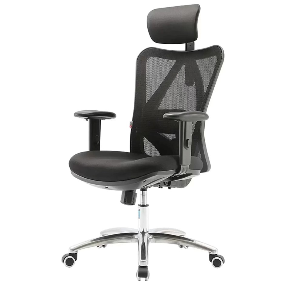 SIHOO Ergonomic Office Chair, Black, Model M18. NB: Minor use, assembled.