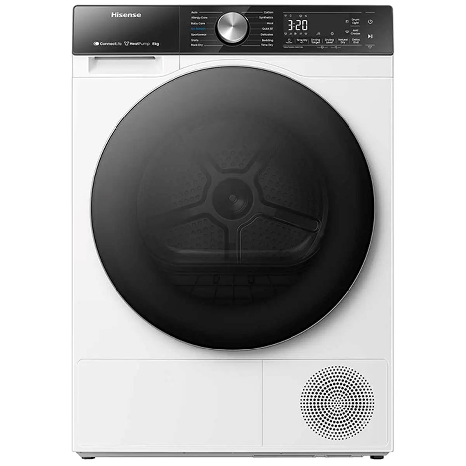 HISENSE 8kg Series 5 Heat Pump Dryer White HDF5S80H. NB: Control Pannel Cov