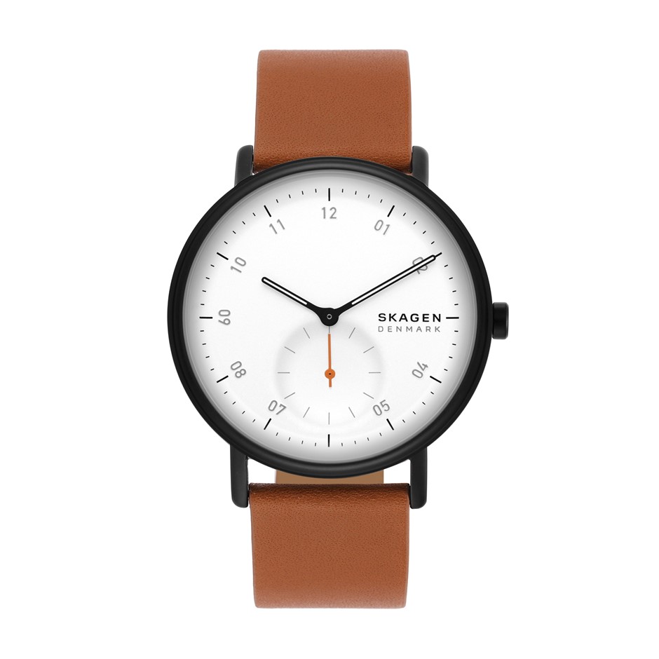 SKAGEN Men's Kuppel Brown Leather Watch, SKW6889. RRP: $289. NB: minor use.