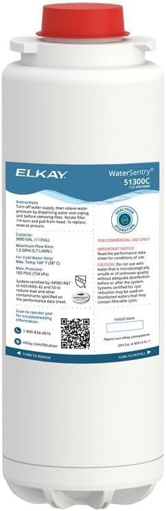2X Elkay 51300C WaterSentry Microplastics NSF/ANSI Certified Filter (Bottle