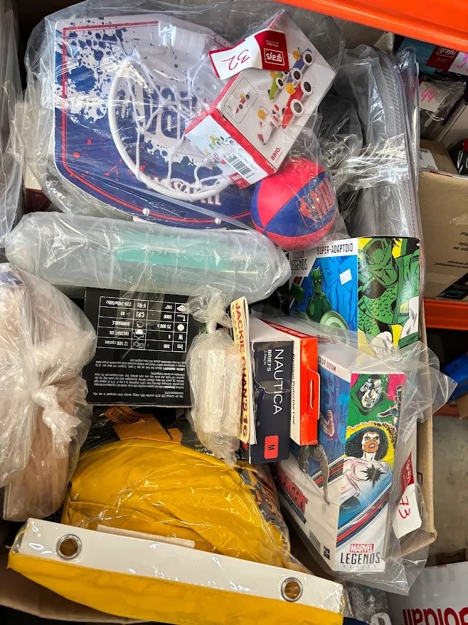 1 Box of Assorted Toys, Household Items, Apperals, Pet Essentials, Electron
