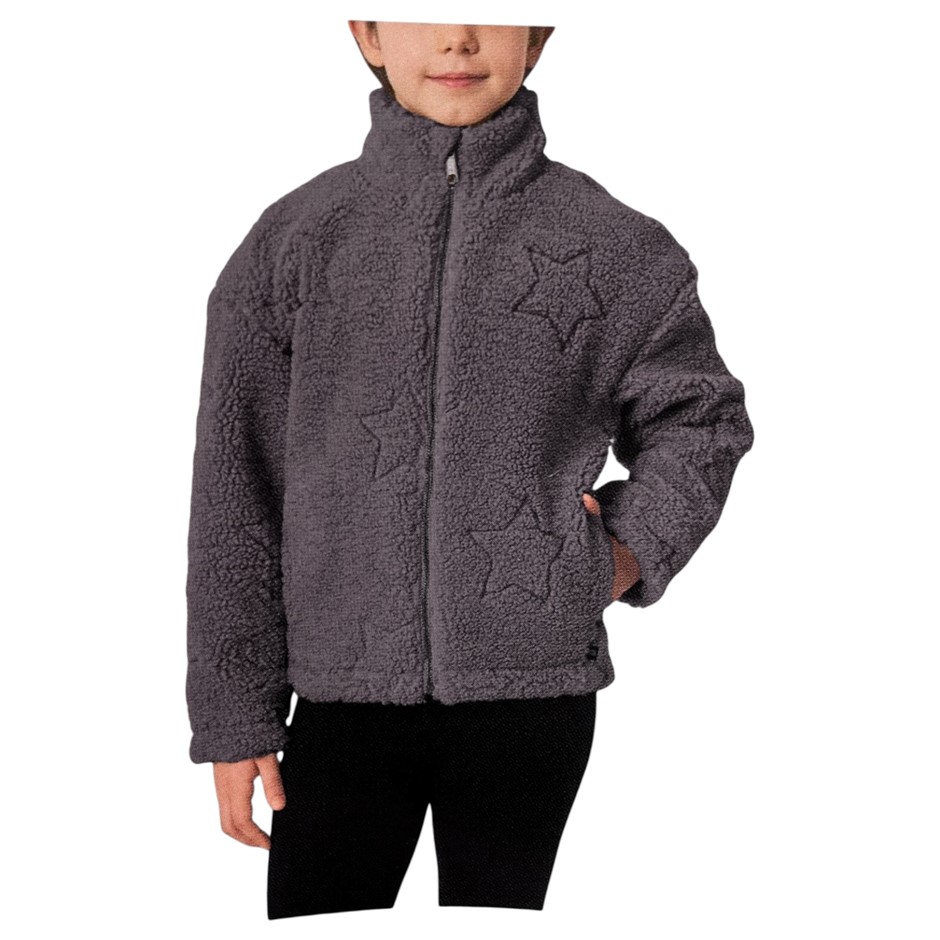 MONDETTA Unisex Youth Teddy Fleece Jacket, Size S (7/8), Sparrow.