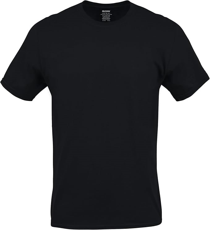 6Pk x GILDAN Men's Crew T-Shirt, Size Small, Black, G1100. Buyers Note - D