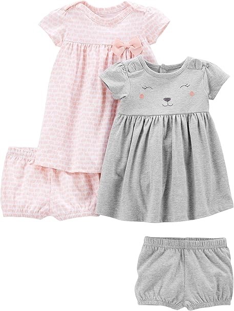 2 x 2-Pack SIMPLE JOYS BY CARTER'S Girls' Short-Sleeve and Sleeveless Dress