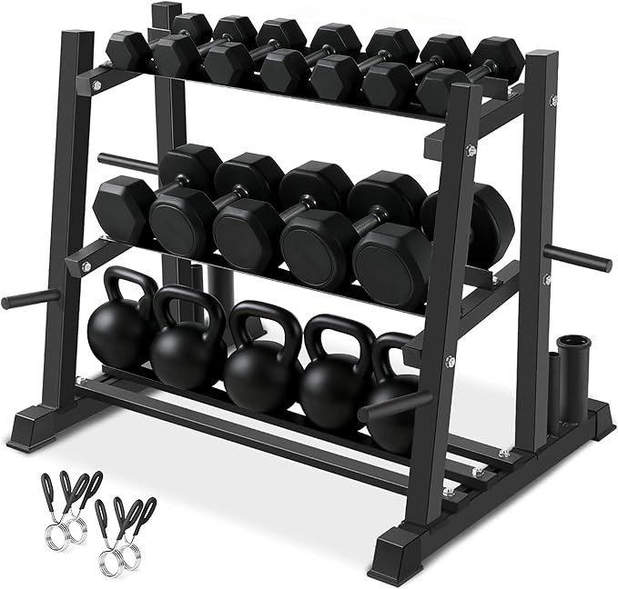 Dumbbell Rack, Bongkim Dumbbell Set with Rack Stand, Dumbbells Weights Rack