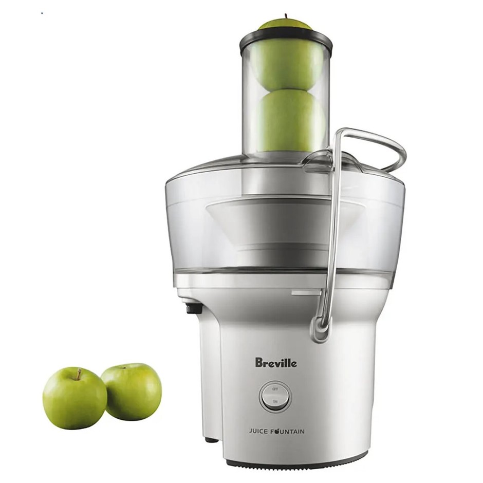 BREVILLE Juice Fountain Compact Juicer, Silver, BJE200XL, 10" x 10.5" x 16"
