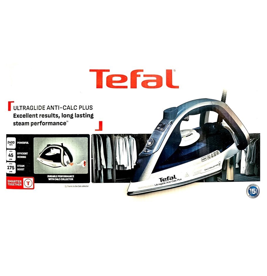 TEFAL Ultra Glide Anti-Calc Plus Iron, Model: FV5878Z0. NB: Minor use.