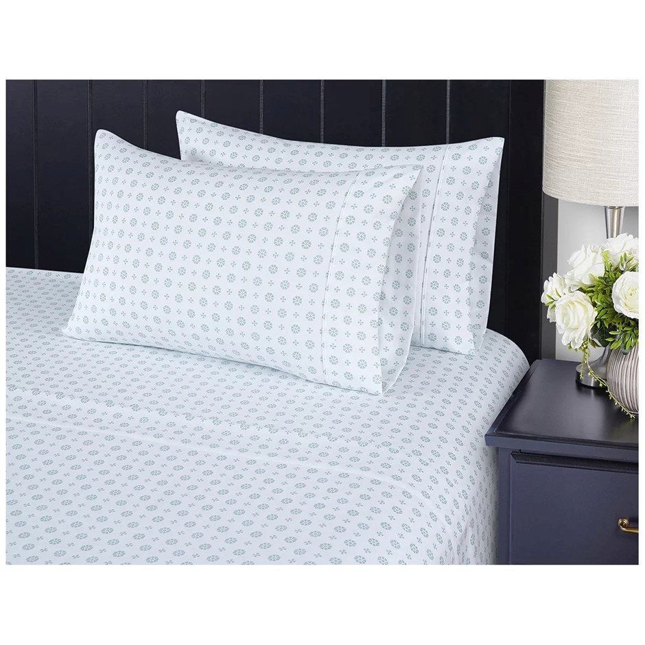 SOUTH POINT 6pc Sheet Set, King, Delf Medallion. NB: Not in original packag