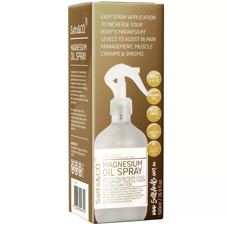 4 x SALTS & CO. Magnesium Oil Spray, 500ml. N.B: Not in original packaging.