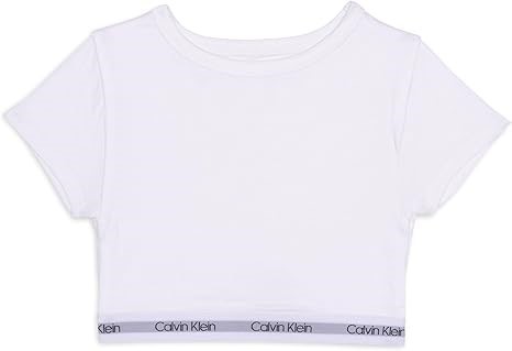 CALVIN KLEIN Kid's Cotton Tee, Size M(7/8)White, RZ0106C. Buyers Note - Di