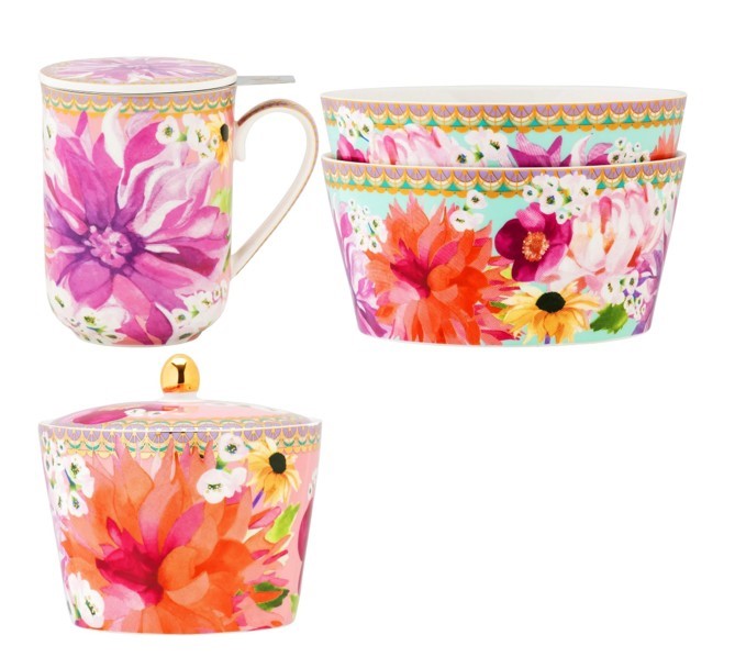 Bundle of Maxwell & Williams Dahlia Daze; 1 x Dahlia Daze lidded mug with i