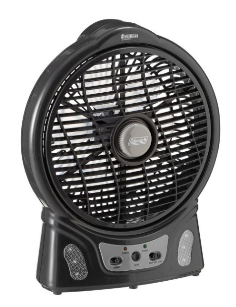 COLEMAN 8-Inch/20cm Black Rechargeable Lithium Ion Camping Fan