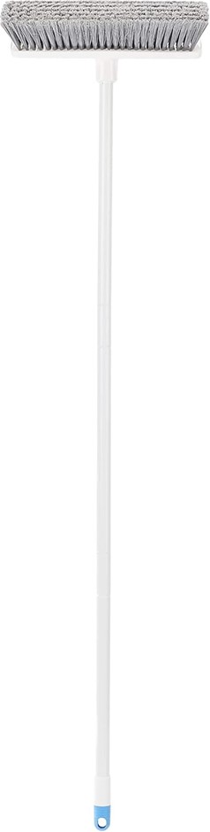 AMAZON BASICS Angled Push Broom, Blue and White.