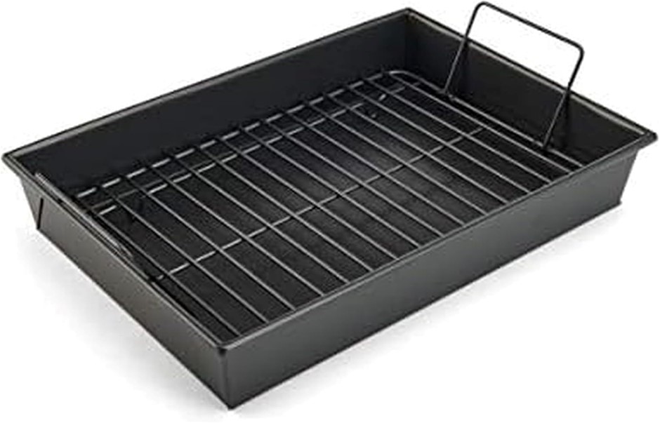 2 X CHICAGO METALLIC Pro Non-Stick Roast and Broil Baking Pan with Rack, No