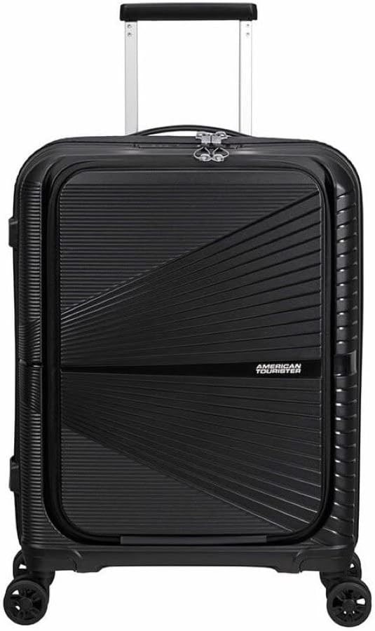 AMERICAN TOURISTER Airconic Front Opening Suitcase, Onyx Black, 55cm. NB: N