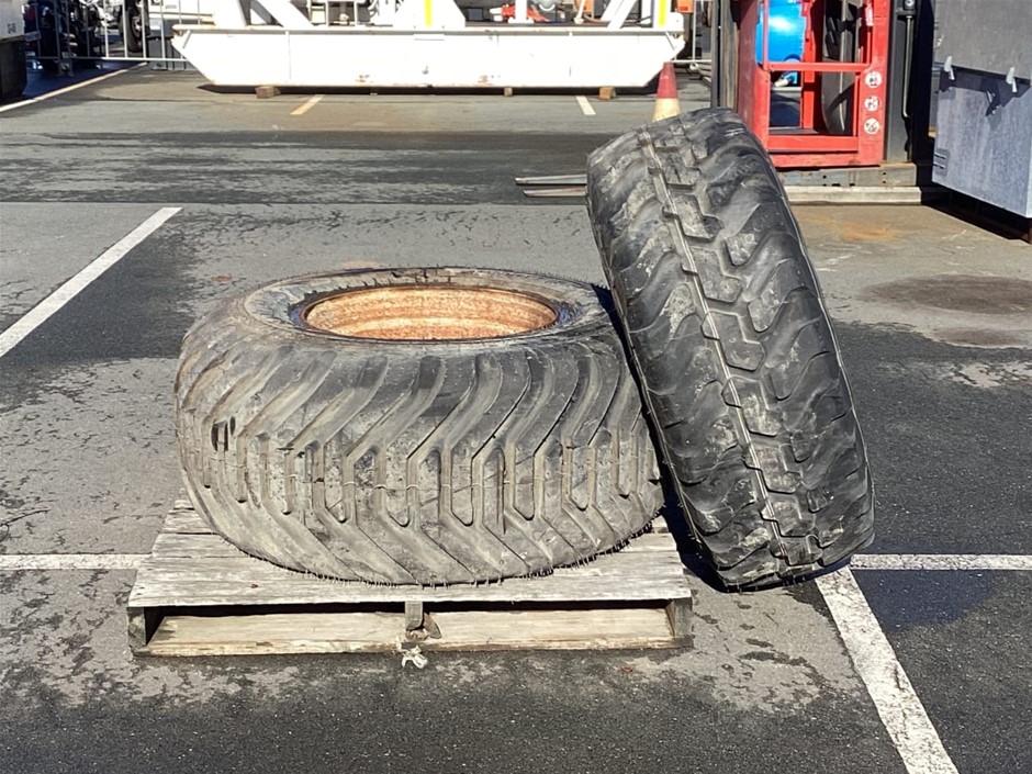 2 x Earthmoving Tyres and Rims