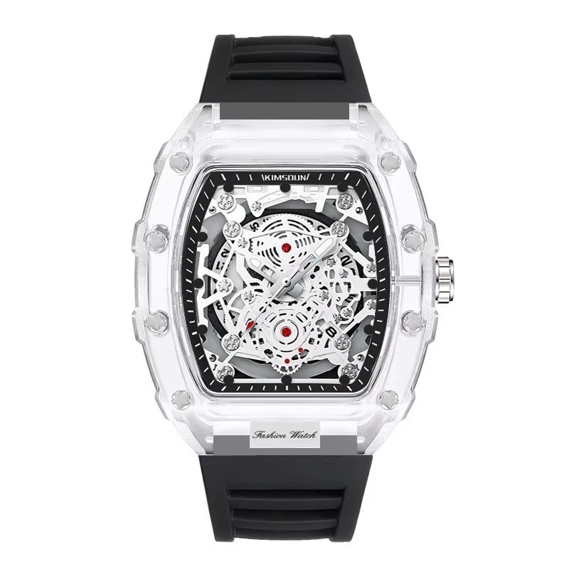Waterproof  Watch Barrel Shaped Transparent Quartz Watch Popular