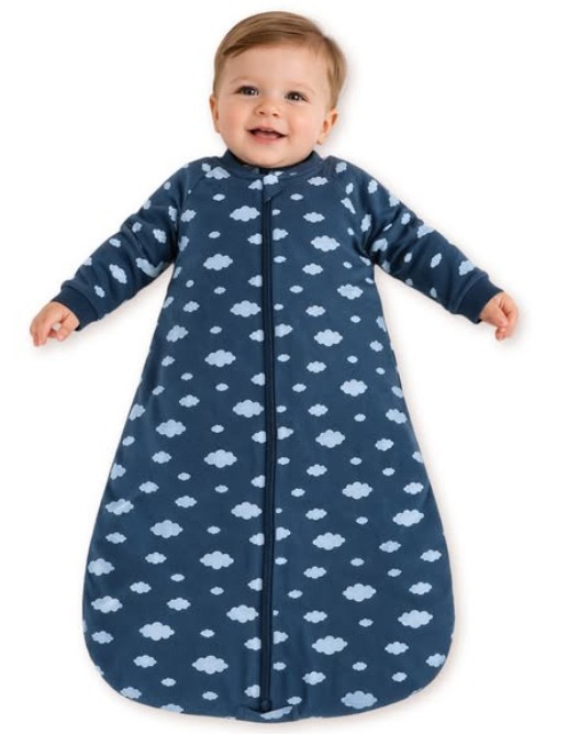 SNUGTIME Cotton Long Sleeve Sleeping Bag, Size 0 (Fit 6-12M), 3 TOG, 100%