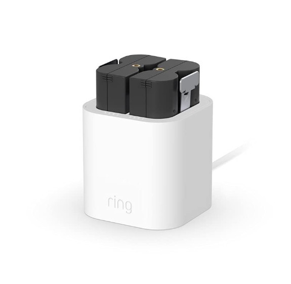 RING Dual Battery Charging Station With Additional Quick Release Battery Pa