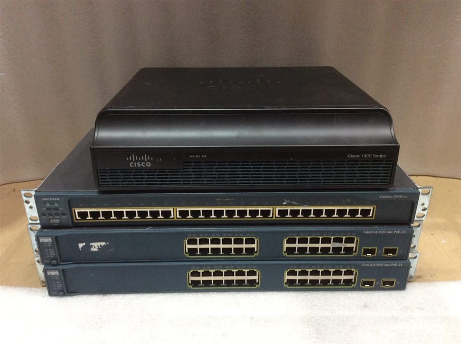 Cisco 1900 Series Integrated Router+Cisco Catalyst 2950 (Lot of 4)