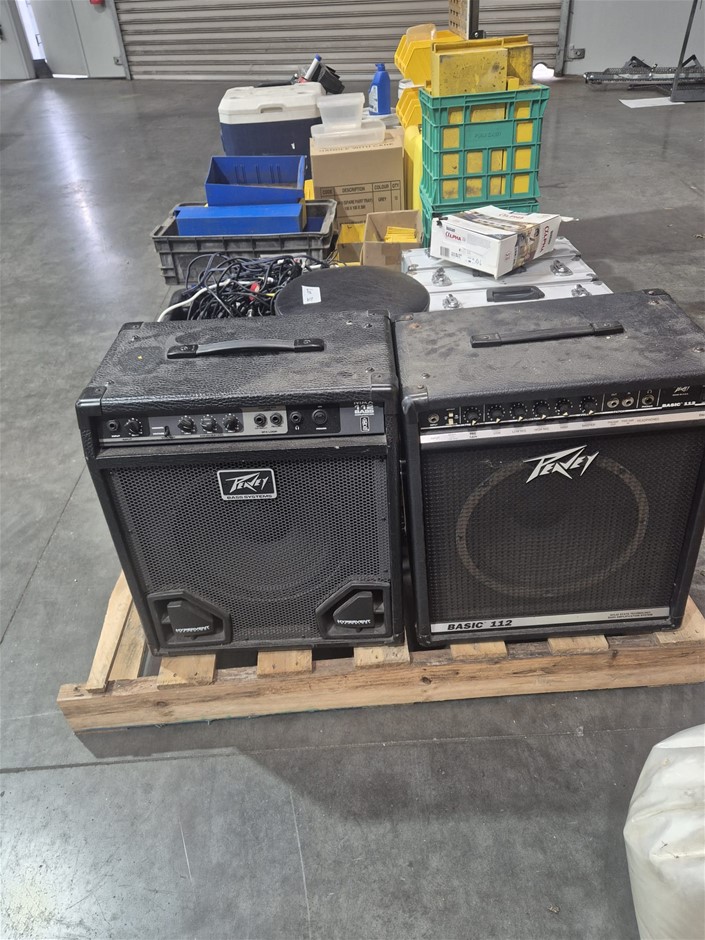1 Pallet Of Band Equipment Including 2 Peavey Amps