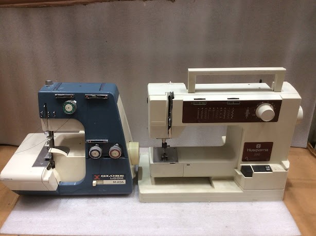 Globe Lock M-23A&Husqvarna 220 Sewing Machine (Lot of 2)