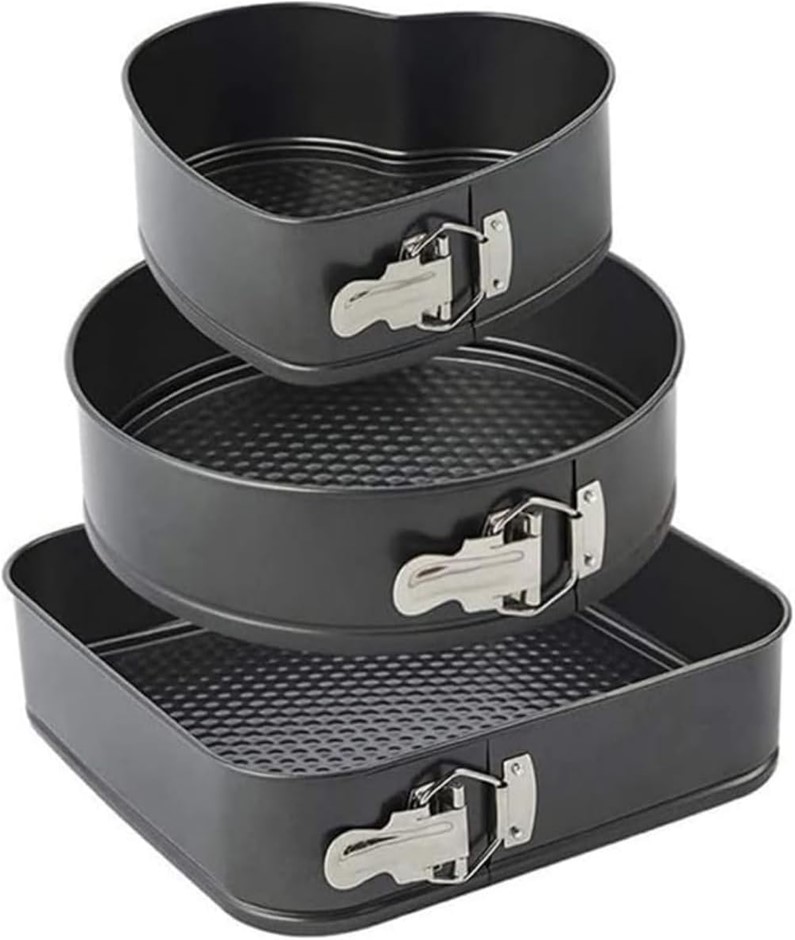 GENERIC 3 Pieces Springform Cake Pan Set,24cm 26cm 28cm Heart Circular and