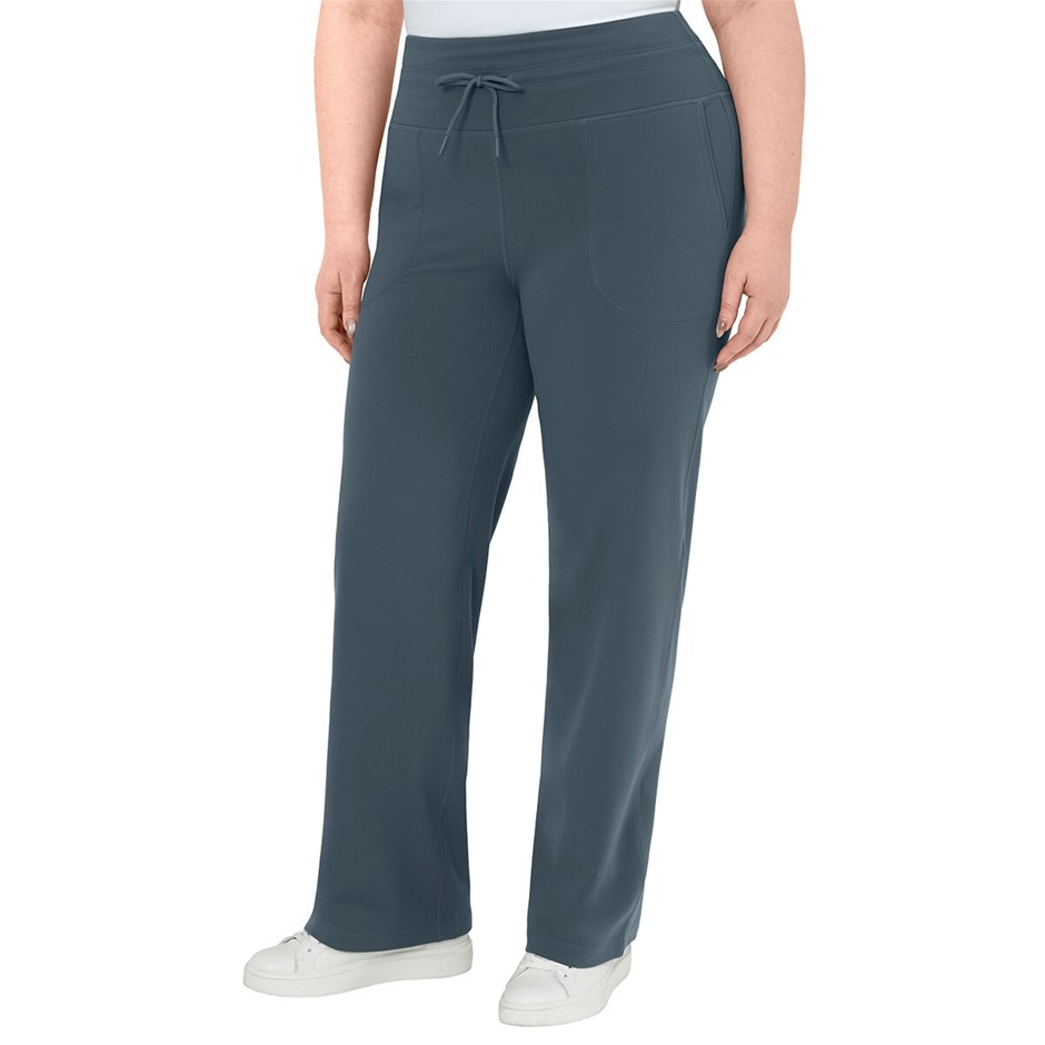 MONDETTA Women's High Rise Straight Pant, Size L, Gray.