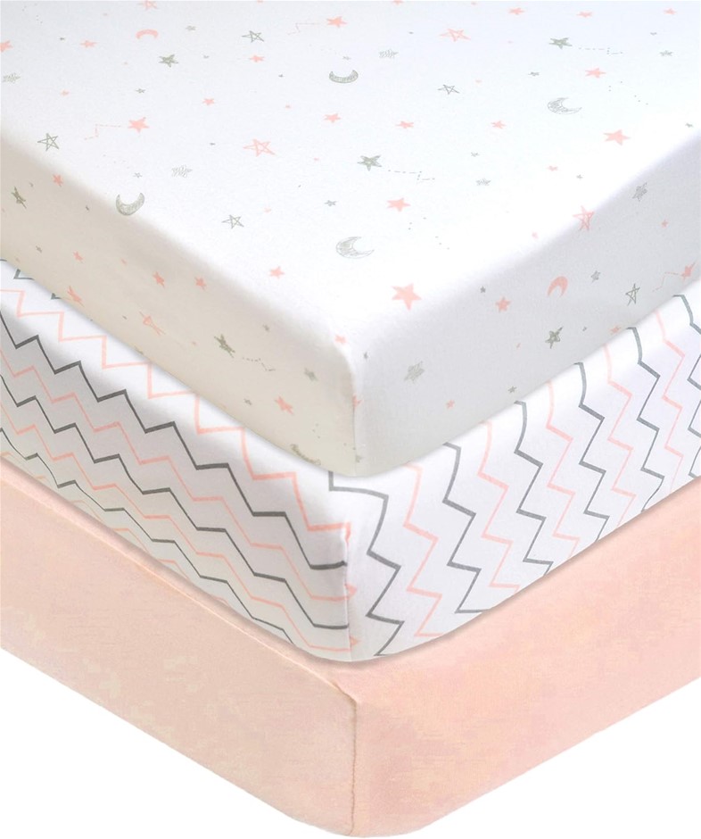 3 Pack x AMERICAN BABY COMPANY Printed 100% Natural Cotton Jersey Knit Fitt