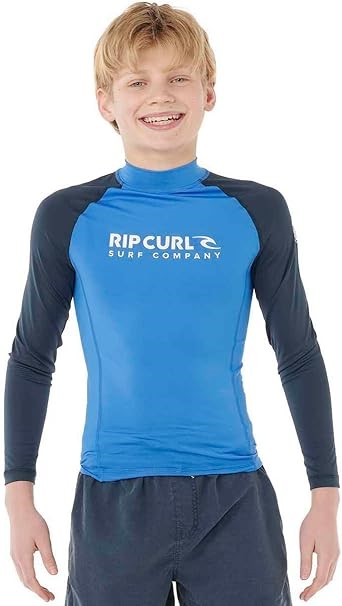 RIP CURL Boy's Shock UPF Long Sleeve Rash Vest, Size 12, Blue Gum, 12TBRV.