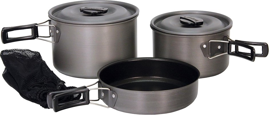 TEXSPORT Black Ice The Scouter 5 pc Hard Anodized Camping Cookware Outdoor