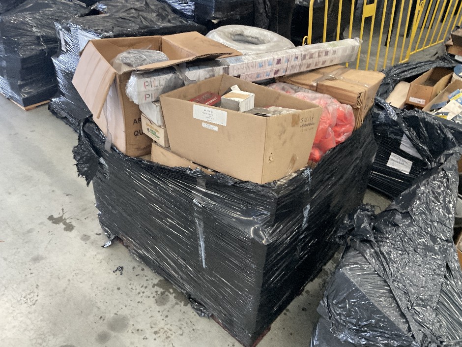 Pallet of Assorted Locks, Pipes and Filters
