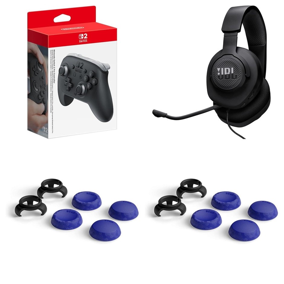 4 x Gaming Accessories. 1 x NINTENDO Switch 2 Pro Controller. 1 x JBL Quant